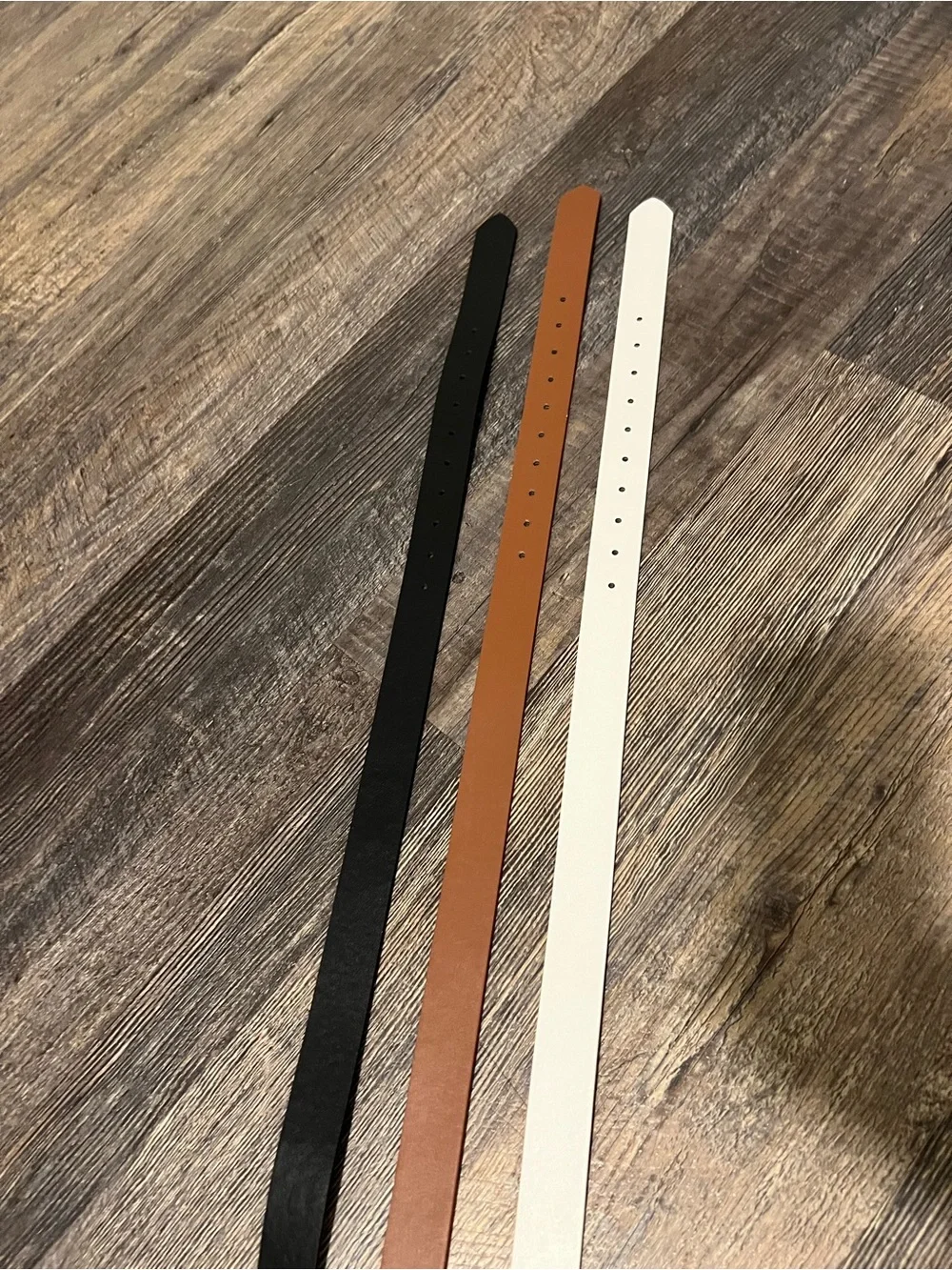 Classic Triple Leather Belt Set - Black, Brown, White